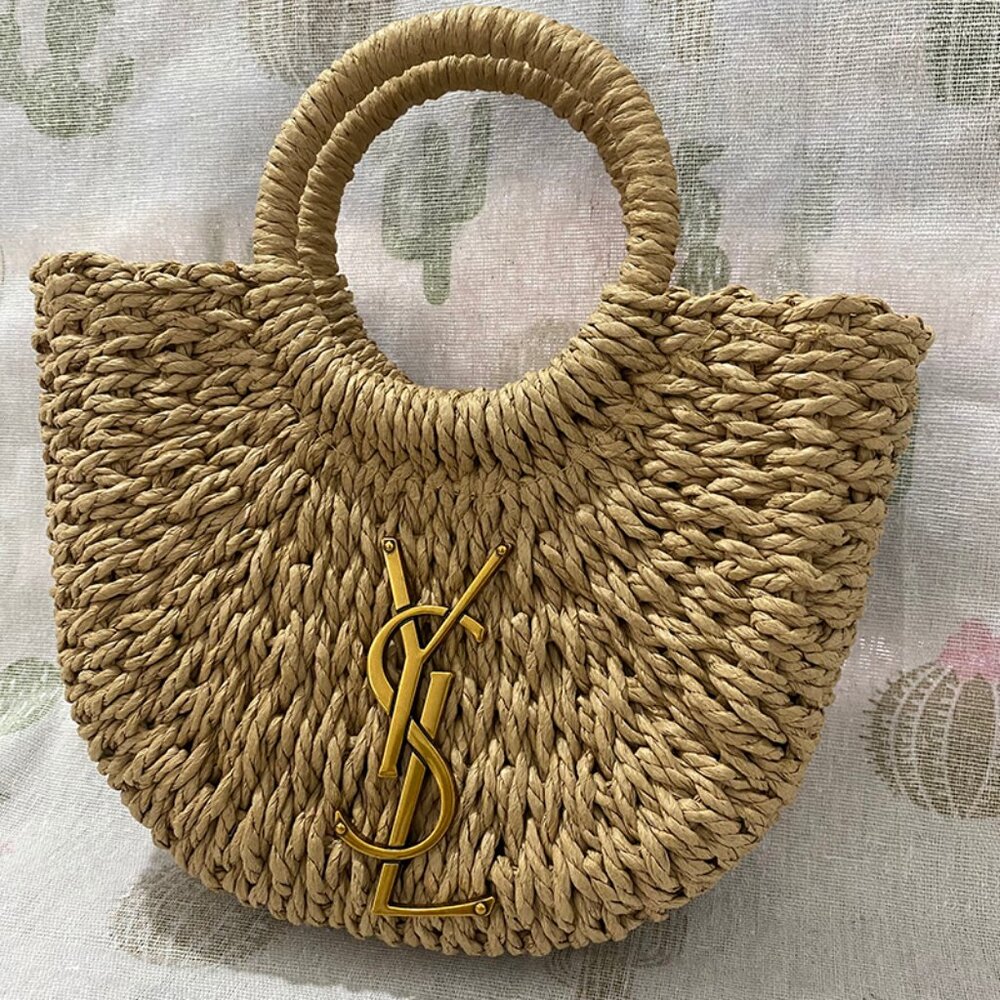 YSL Straw Woven Handbag With Adjustable Strap - Picture 5 of 6